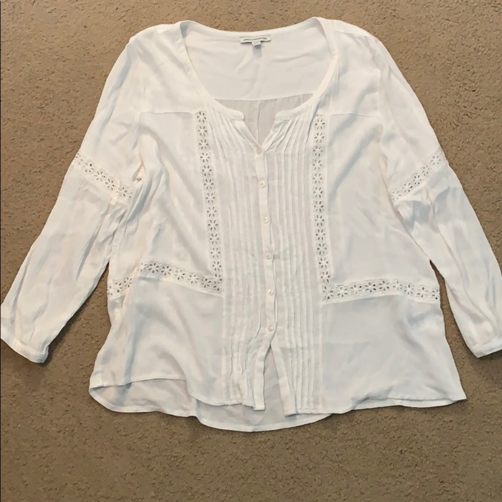 White American Eagle Flowy Shirt